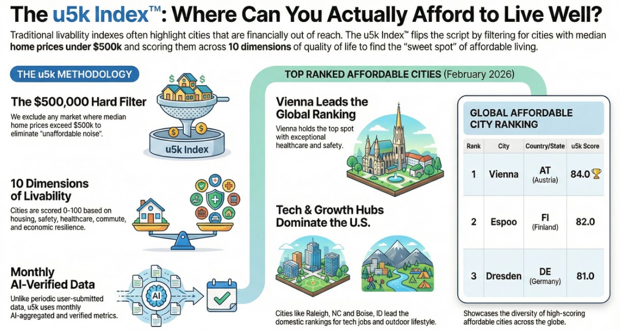 The u5k Index™: The First Livability Score for the Real World - February 2026